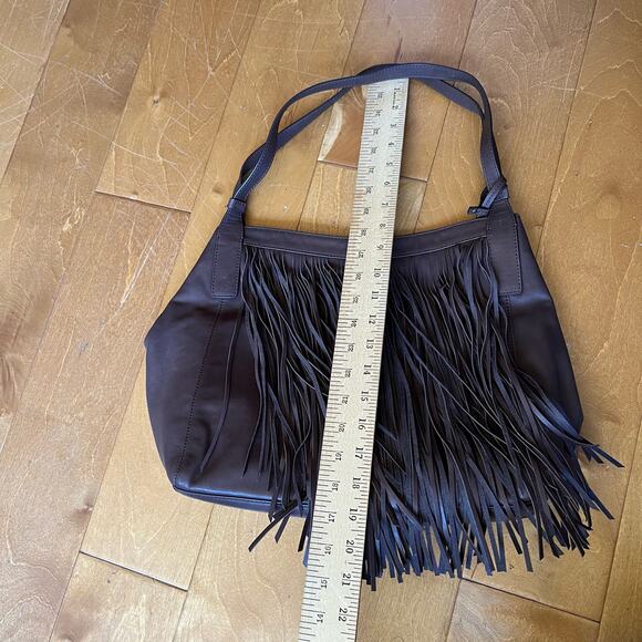 Frye NWOT Brown Fringe Hobo Bag - Picture 9 of 11
